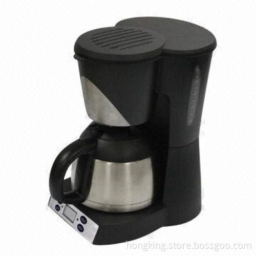 Auto drip coffee maker with digital controller and stainless steel jar